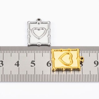 Khung Ảnh Bằng Thép Không Gỉ Mặt Dây Chuyền Tình Yêu Trang Sức Tự Làm Phụ Kiện Retro Vuông Cứu Trợ Trái Tim Quyến Rũ