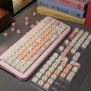 Dâu Mèo Keycaps PBT Dye-sub MOA Profile Keycap Tùy Chỉnh Keycaps Tương Thích Với Cherry Gateron MX Switch