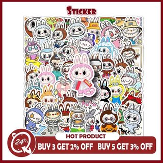 50 Chiếc Labubupu Kawaii Dán DIY Ván Trượt Tủ Lạnh Laptop Chống Thấm Nước Hoạt Hình Kid Đồ Chơi Miếng Dán