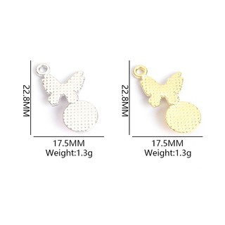 10 chiếc Bùa hợp kim bướm đầy đủ bằng kim cương giả với thiết kế kính nhiều màu, Phụ nữ đeo hàng ngày Vòng cổ thời trang sang trọng Bông tai & Đồ trang trí dây chuyền khác Mặt dây chuyền hình con bướm DIY