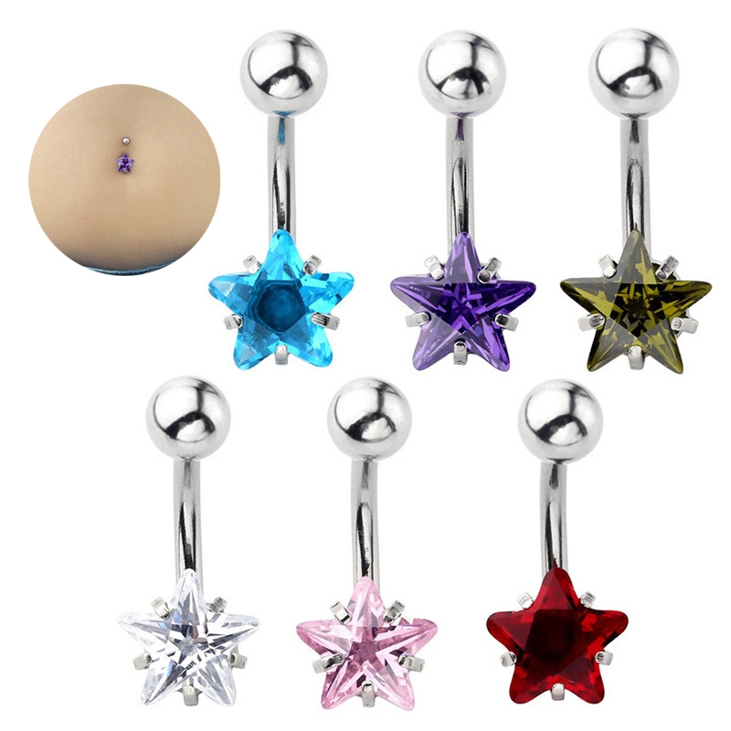 Sthb Cá Tính Gợi Cảm Trái Tim Bụng Nút Nhẫn Nữ Cô Gái Pha Lê Zircon Bụng Rốn Nhẫn Trang Sức Cơ Thể VN