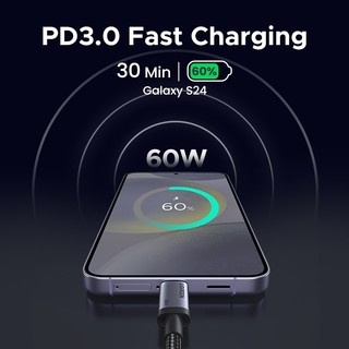 Ugreen USB C sang USB Type C cho Samsung S24 S25 iPhone 17 16 Pro Max PD 60W Cáp cho MacBook iPad Pro