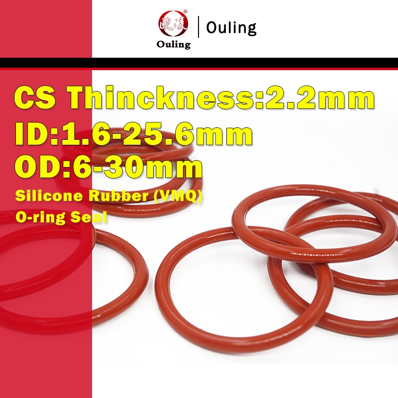 Ouling CS2.2mm Đỏ VMQ O-Ring ID1.6-25.6 OD6-30mm Cao Su Silicon Không ...