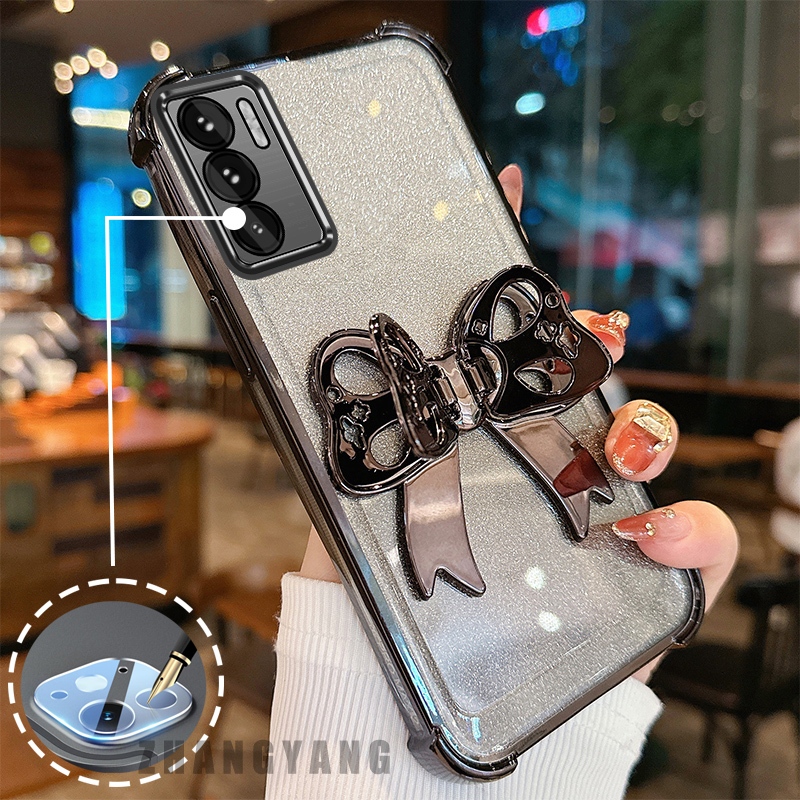 Ốp Lưng Cho OPPO RENO 12 5G RENO 12 Pro 5G Vỏ Điện Thoại flash Mạ Điện Bốn Góc Thẩm Mỹ 3D Bướm Giá Đỡ Thiết Kế Mới Vỏ Mềm Điện Thoại TPU
