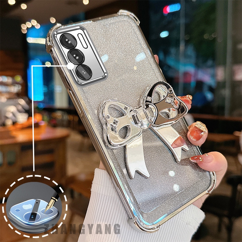 Ốp Lưng Cho OPPO RENO 12 5G RENO 12 Pro 5G Vỏ Điện Thoại flash Mạ Điện Bốn Góc Thẩm Mỹ 3D Bướm Giá Đỡ Thiết Kế Mới Vỏ Mềm Điện Thoại TPU