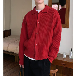 Áo len nam EERSHENSHI màu trơn dáng rộng phong cách lười biếng cardigan dệt kim giản dị phong cách trung tính