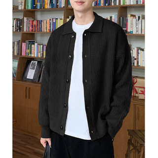 Áo len nam EERSHENSHI màu trơn dáng rộng phong cách lười biếng cardigan dệt kim giản dị phong cách trung tính