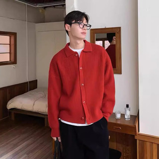 Áo len nam EERSHENSHI màu trơn dáng rộng phong cách lười biếng cardigan dệt kim giản dị phong cách trung tính