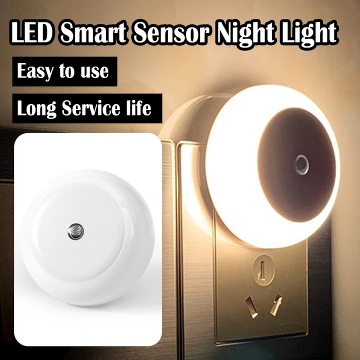Đèn Led Di Động Đèn Ngủ Cảm Biến Phòng Ngủ Đầu Giường Mini Ngủ Cho Phòng Ngủ EU Đèn Cắm Tự Động Ấm Áp Cho Giường Ngủ US Cắm Đèn Ngủ Vào Ban Đêm Trắng Ấm