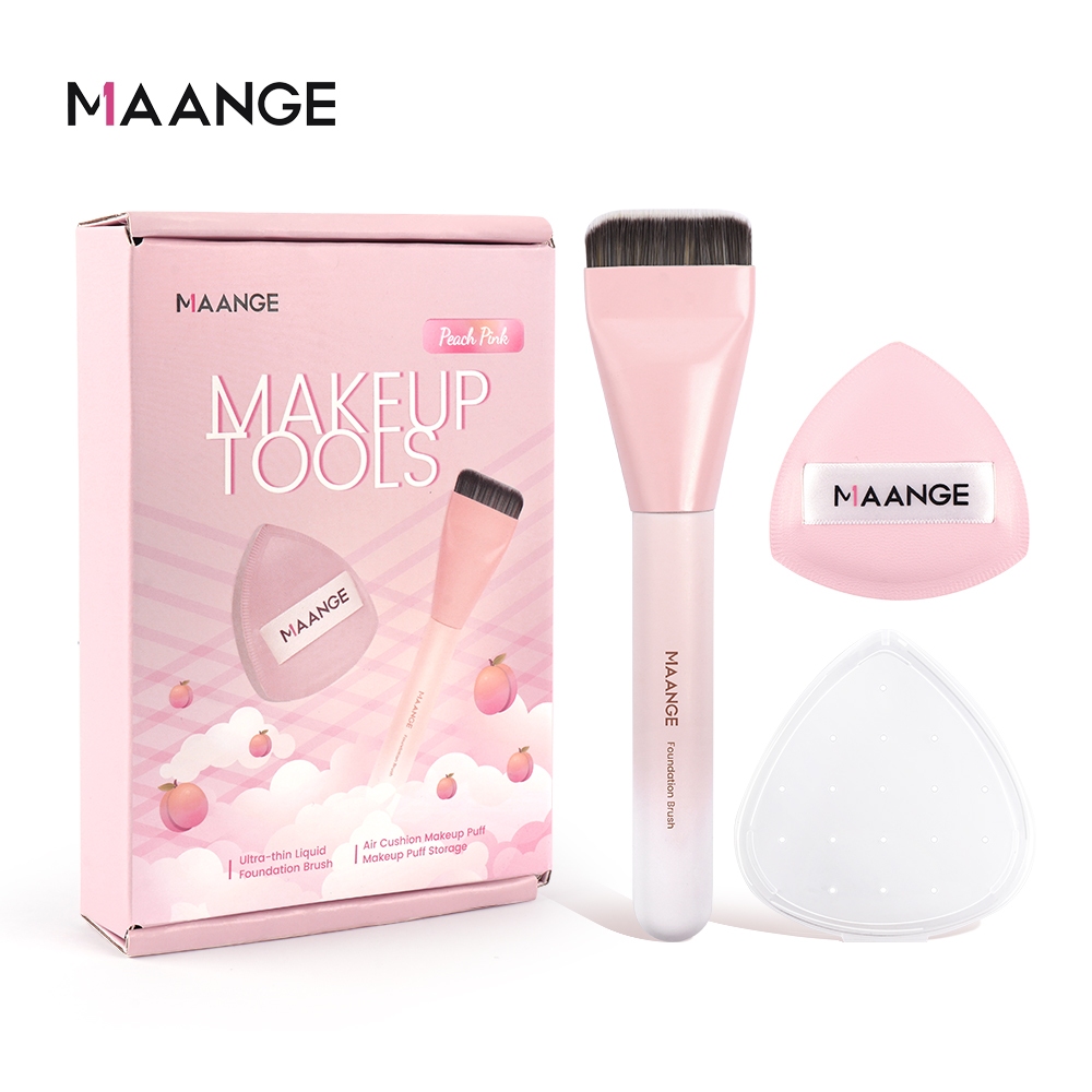 Ảnh Cọ kem nền siêu mỏng MAANGE kèm 1 miếng mút trang điểm khô và ướt, Bộ quà tặng cao cấp 52099 1