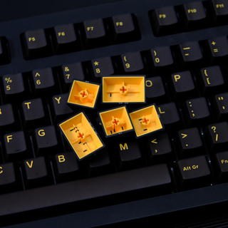 Keycaps vàng đen trong suốt ABS Double-shot Cherry Profile Keycap Custom Keycaps Tương thích với công tắc Cherry Gateron MX