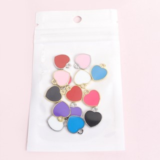 10 Chiếc Dễ Thương Nhiều Màu Nhỏ Giọt Dầu Trái Tim Tình Yêu Quyến Rũ, Vòng Cổ Đa Năng Thời Trang Vòng Tay Bông Tai Túi Trang Trí Mặt Dây Chuyền Hình Trái Tim DIY - Lý Tưởng Để Mặc Hàng Ngày Và Ngày Lễ Tình Nhân