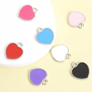 10 Chiếc Dễ Thương Nhiều Màu Nhỏ Giọt Dầu Trái Tim Tình Yêu Quyến Rũ, Vòng Cổ Đa Năng Thời Trang Vòng Tay Bông Tai Túi Trang Trí Mặt Dây Chuyền Hình Trái Tim DIY - Lý Tưởng Để Mặc Hàng Ngày Và Ngày Lễ Tình Nhân