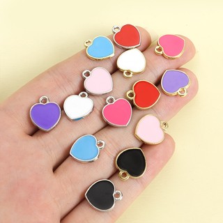 10 Chiếc Dễ Thương Nhiều Màu Nhỏ Giọt Dầu Trái Tim Tình Yêu Quyến Rũ, Vòng Cổ Đa Năng Thời Trang Vòng Tay Bông Tai Túi Trang Trí Mặt Dây Chuyền Hình Trái Tim DIY - Lý Tưởng Để Mặc Hàng Ngày Và Ngày Lễ Tình Nhân