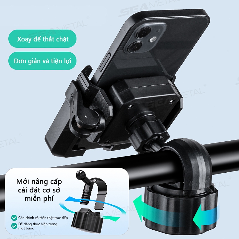giá đỡ điện thoại xe máy SEAMETAL Ổn Định Điện Thoại Di Động Điều Hướng Chân Đế Gương Chiếu Hậu