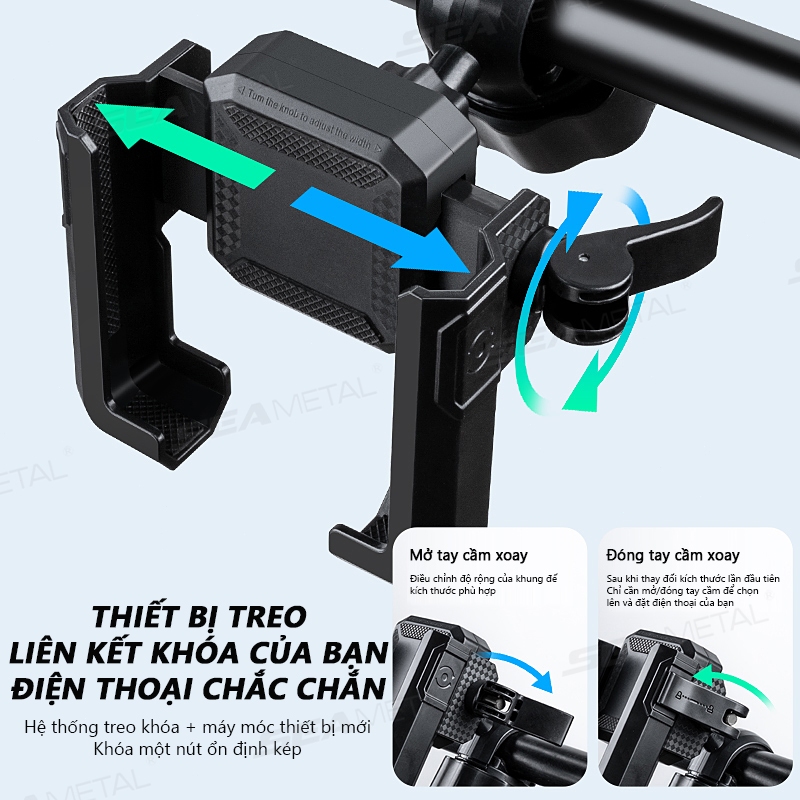 giá đỡ điện thoại xe máy SEAMETAL Ổn Định Điện Thoại Di Động Điều Hướng Chân Đế Gương Chiếu Hậu