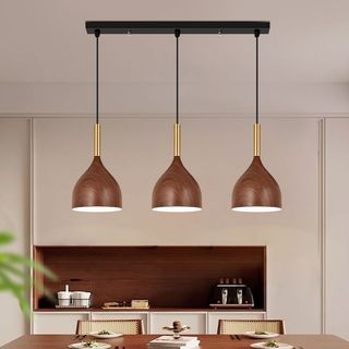 AIMI Đèn Thả Trần Sắt Gỗ Hạt Nhà Hàng Đèn Trang Trí Nhà Cửa Phòng Khách Trần Đèn Chùm Thích Hợp Cho Quán Bar Phòng Ngủ Cafe