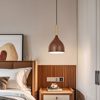 AIMI Đèn Thả Trần Sắt Gỗ Hạt Nhà Hàng Đèn Trang Trí Nhà Cửa Phòng Khách Trần Đèn Chùm Thích Hợp Cho Quán Bar Phòng Ngủ Cafe