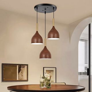 AIMI Đèn Thả Trần Sắt Gỗ Hạt Nhà Hàng Đèn Trang Trí Nhà Cửa Phòng Khách Trần Đèn Chùm Thích Hợp Cho Quán Bar Phòng Ngủ Cafe