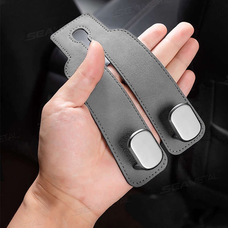 SEAMETAL móc treo đồ ô tô da lộn, gắn tựa đầu ghế, đa năng cho xe
