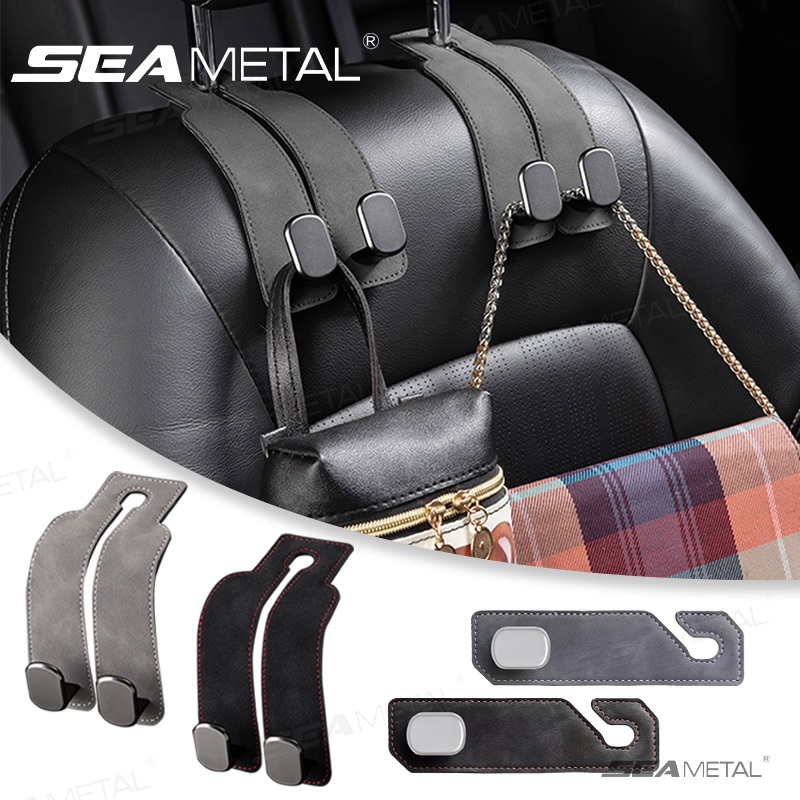 SEAMETAL móc treo đồ ô tô da lộn, gắn tựa đầu ghế, đa năng cho xe