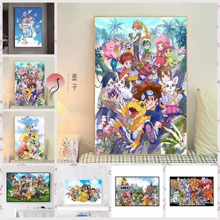 MOZI✨40 * 50cm / 30 * 40cm tranh tô màu theo số tranh số hóa tranh sơn dầu số hoábộ tô màu theo số sơn acrylic  Chân dung gia đình Digimon tự làm Tranh sơn dầu kỹ thuật số có giá trị cao Vẽ tay sơn dầu Quà tặng Tranh trang trí phòng ngủ