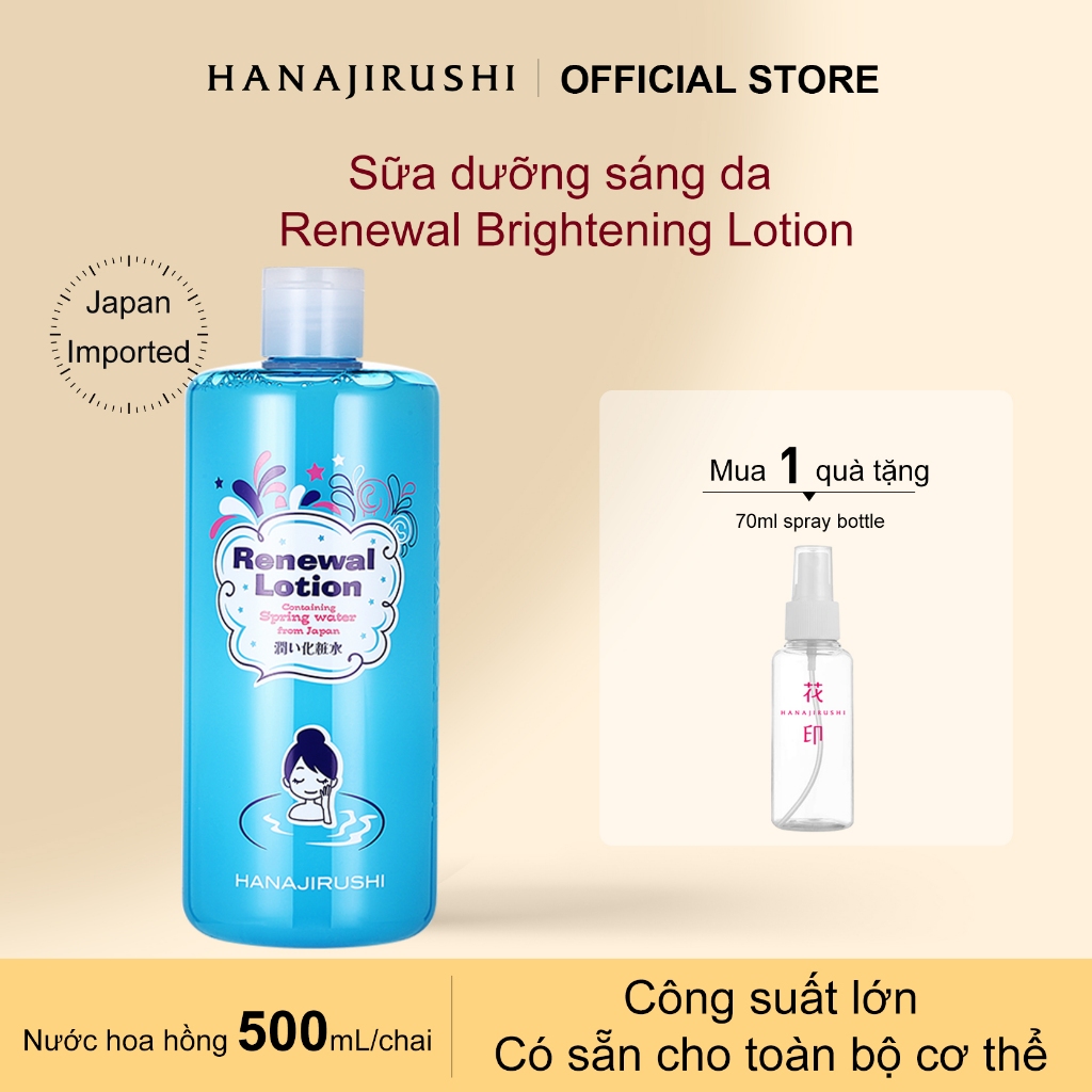 Nước Hoa Hồng 500ml Toner HANAJIRUSHI Nước trắng mùa thu và mùa đông ...