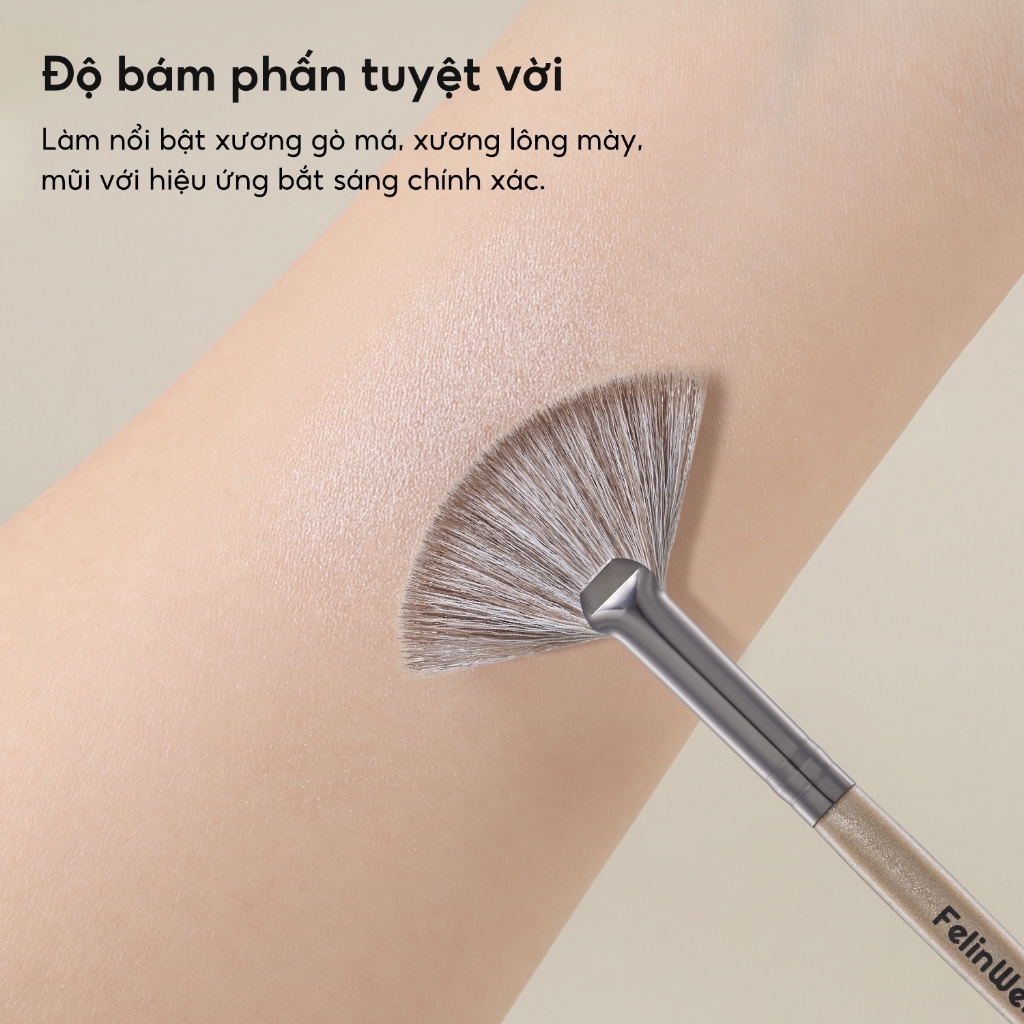 FelinWel - Cọ Bắt Sáng Hình Quạt Đa Năng, Lông Tổng Hợp Mềm Không Rụng, Thuần Chay, Bền Bỉ Dễ Vệ Sinh