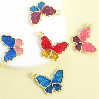 10 Chiếc Sống Động Màu Sáng Bướm Quyến Rũ Thời Trang Vòng Cổ, Vòng Tay, Bông Tai & Dây Xích Khác Đồ Trang Trí Cảnh Tiệc DIY Mặt Dây Hợp Kim Dầu Thả Sáng Bóng Hình Con Bướm