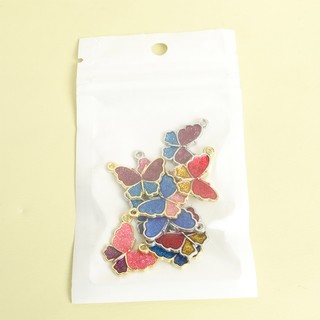 10 Chiếc Sống Động Màu Sáng Bướm Quyến Rũ Thời Trang Vòng Cổ, Vòng Tay, Bông Tai & Dây Xích Khác Đồ Trang Trí Cảnh Tiệc DIY Mặt Dây Hợp Kim Dầu Thả Sáng Bóng Hình Con Bướm