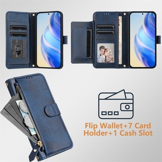 Ốp Lật Cho Honor 80 GT 90 100 200 Lite Pro Thông Minh 5G Da Mờ Ví Bao Khe Cắm Thẻ Túi Đựng Dây Kéo Vỏ