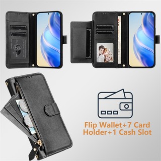 Ốp Lật Cho Tecno Spark 20C 30C 20 30 Pro Plus Go 1 2024 2025 4G 5G Ví Da Mờ Bao Khe Cắm Thẻ Túi Đựng Dây Kéo Vỏ