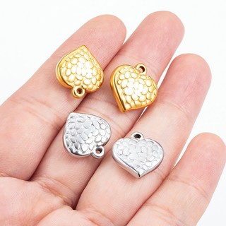 Thép không gỉ Hạt Đá Tình Yêu Mặt Dây Chuyền Trang Sức Tự Làm Phụ Kiện Vàng 18K Charm Hình Trái Tim