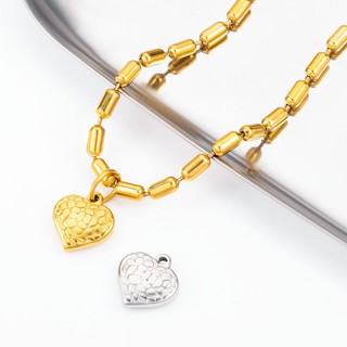 Thép không gỉ Hạt Đá Tình Yêu Mặt Dây Chuyền Trang Sức Tự Làm Phụ Kiện Vàng 18K Charm Hình Trái Tim