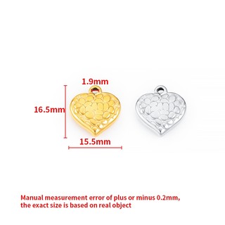 Thép không gỉ Hạt Đá Tình Yêu Mặt Dây Chuyền Trang Sức Tự Làm Phụ Kiện Vàng 18K Charm Hình Trái Tim