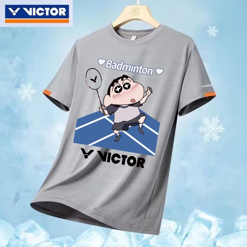 Áo sơ mi cầu lông nam nữ thời trang Victor mới, thấm mồ hôi và hấp thụ độ ẩm chạy bộ và tập thể dục quần áo