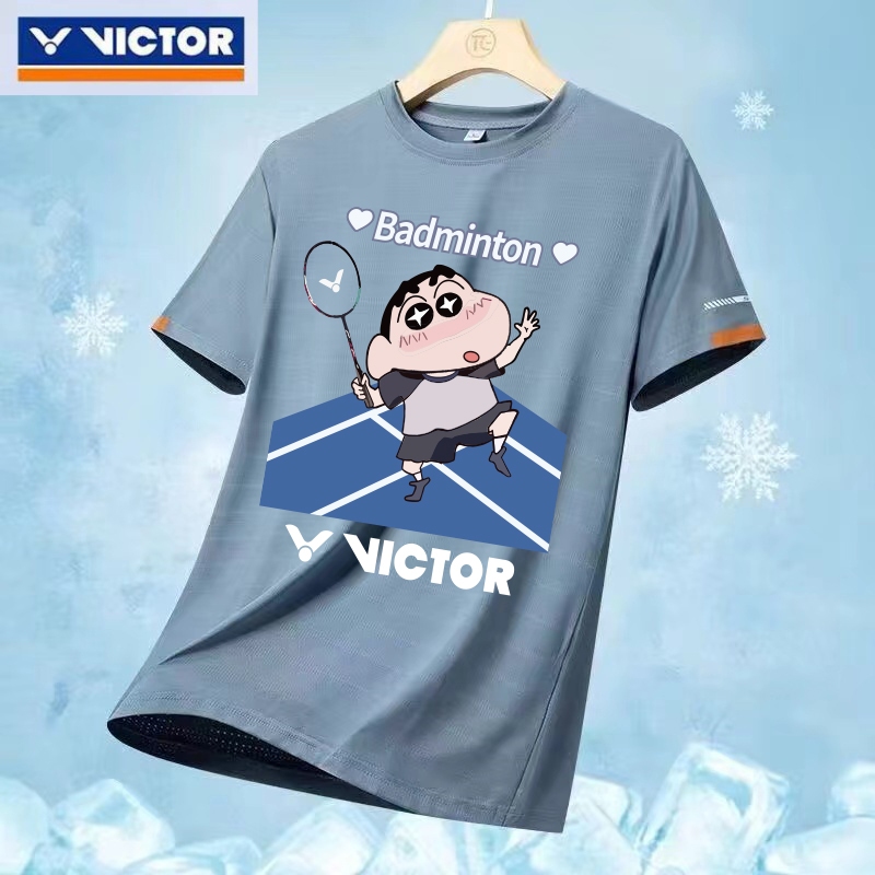 Áo sơ mi cầu lông nam nữ thời trang Victor mới, thấm mồ hôi và hấp thụ độ ẩm chạy bộ và tập thể dục quần áo