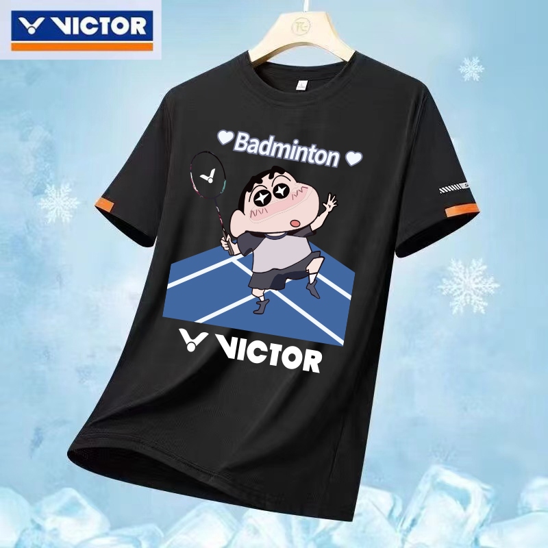Áo sơ mi cầu lông nam nữ thời trang Victor mới, thấm mồ hôi và hấp thụ độ ẩm chạy bộ và tập thể dục quần áo