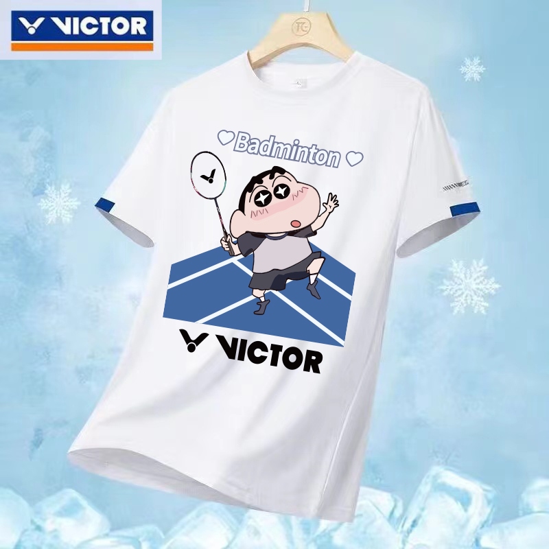 Áo sơ mi cầu lông nam nữ thời trang Victor mới, thấm mồ hôi và hấp thụ độ ẩm chạy bộ và tập thể dục quần áo