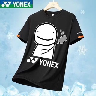 Áo bóng bàn mới hợp thời trang YONEX, phong cách unisex, thấm mồ hôi và hấp thụ độ ẩm áo sơ mi cầu lông ngắn tay thể thao