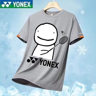 Áo bóng bàn mới hợp thời trang YONEX, phong cách unisex, thấm mồ hôi và hấp thụ độ ẩm áo sơ mi cầu lông ngắn tay thể thao