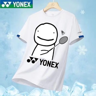 Áo bóng bàn mới hợp thời trang YONEX, phong cách unisex, thấm mồ hôi và hấp thụ độ ẩm áo sơ mi cầu lông ngắn tay thể thao
