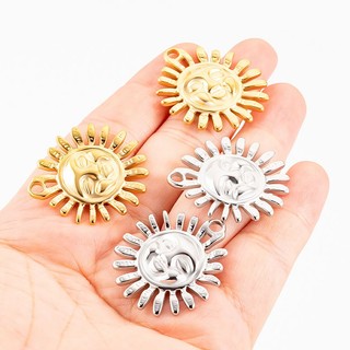 Thép không gỉ Mặt Trời Thần Mặt Dây Chuyền Trang Sức Tự Làm Vòng Cổ Vòng Tay Phụ Kiện Retro Vàng 18K Bùa Cười