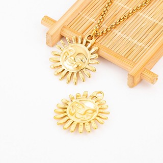 Thép không gỉ Mặt Trời Thần Mặt Dây Chuyền Trang Sức Tự Làm Vòng Cổ Vòng Tay Phụ Kiện Retro Vàng 18K Bùa Cười
