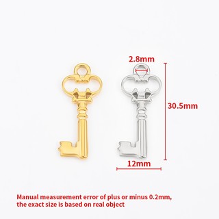 Thép không gỉ Retro Chìa Khóa Mặt Dây Chuyền Tự Làm Vòng Tay Vòng Cổ Phụ Kiện Trang Sức Vàng 18K Openwork Khóa Quyến Rũ
