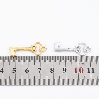 Thép không gỉ Retro Chìa Khóa Mặt Dây Chuyền Tự Làm Vòng Tay Vòng Cổ Phụ Kiện Trang Sức Vàng 18K Openwork Khóa Quyến Rũ