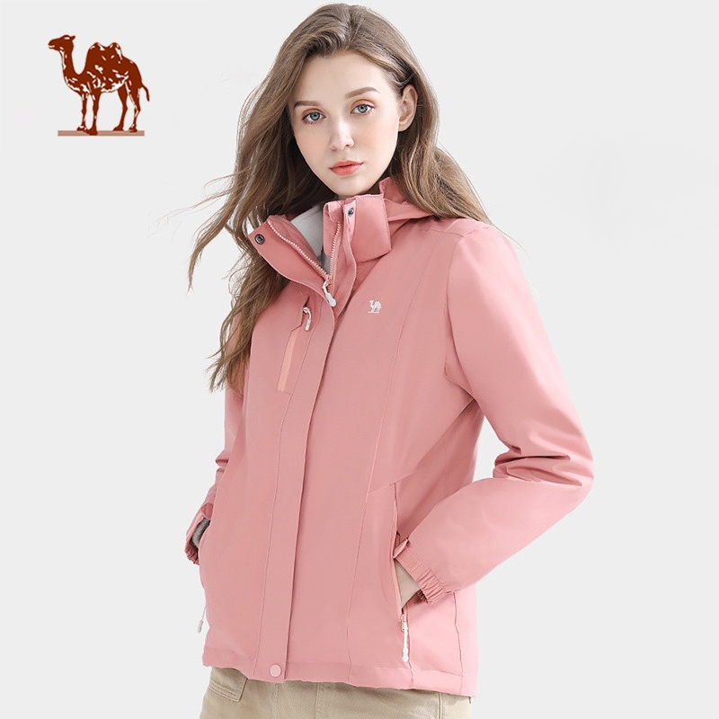 Ảnh Áo khoác CAMEL CROWN chống gió thấm nước mài mòn có thể tháo nón thiết kế ba trong một cho nữ 1