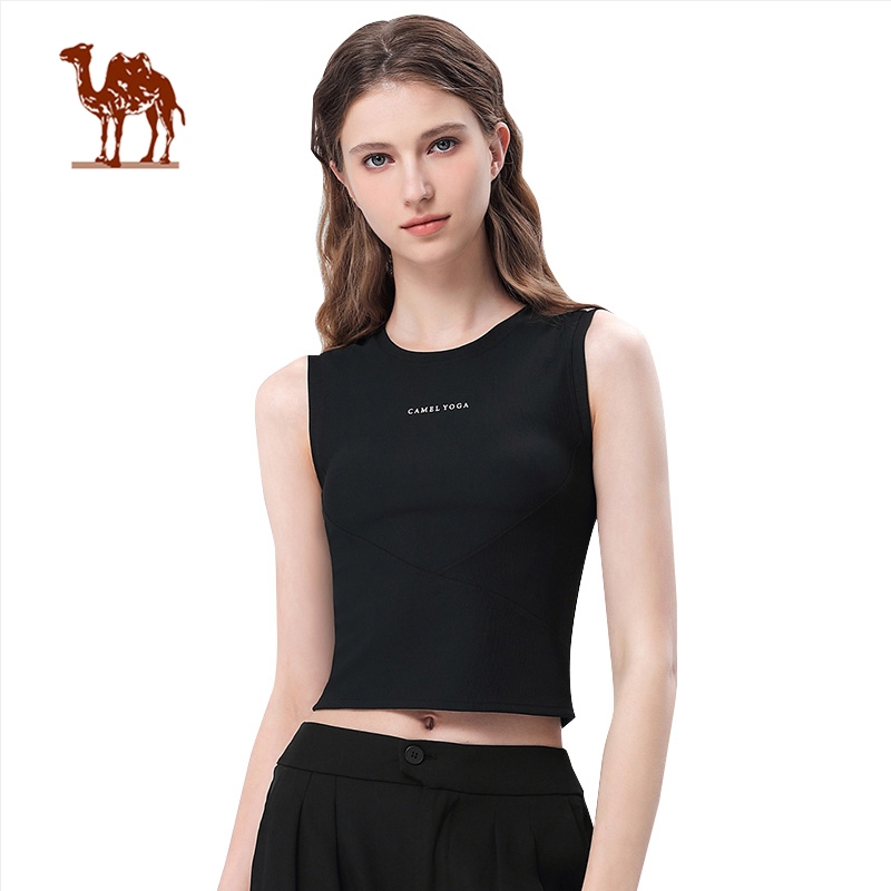 Ảnh CAMEL CROWN Nữ Yoga Áo Vest Thoáng Khí Dệt Kim Thể Dục Nhanh Khô Đế Lưng Thể Thao 1