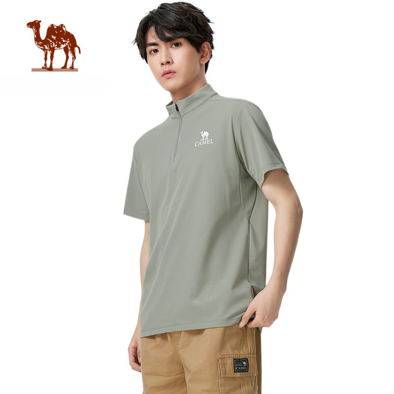 Ảnh CAMEL CROWN Đi Xe Đạp Ngoài Trời Nhanh Khô Quần Áo Dành Cho Nam Nữ Tay Ngắn Sợi Nguyên Bản Chống Nắng Ice Áo Thun 1