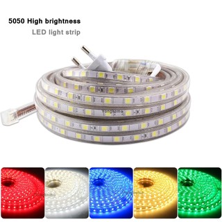 5050 LED dải ánh sáng 220V băng chống thấm nước ngoài trời vườn nhà bên trang trí